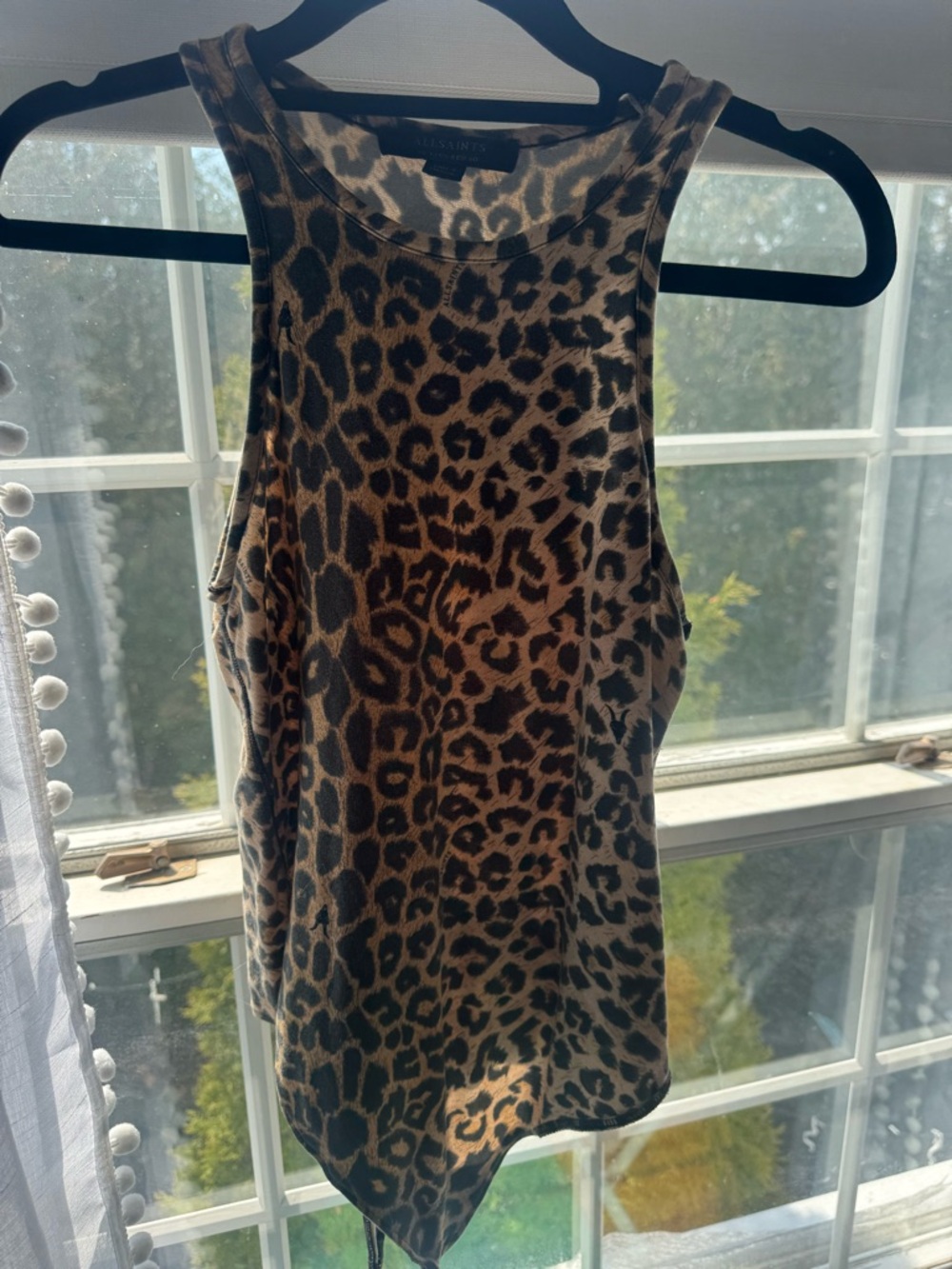 All Saints Leopard Print Sleeveless bodysuit